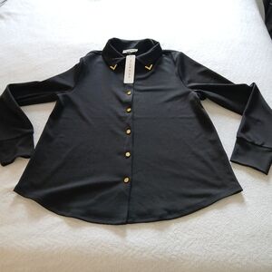 NWT Sz.SP Womens Rio & Rian Button Up Blouse